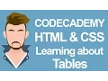 Codecademy HTML CSS Learning about tables