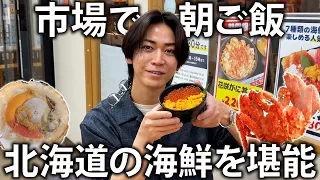 【贅沢】北海道の市場で最高の朝ごはん