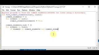 python program to find the common elements between two lists using a dictionary