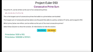 Project Euler 050 - Consecutive Prime Sum