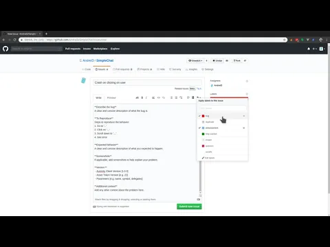 How to report bugs in Github