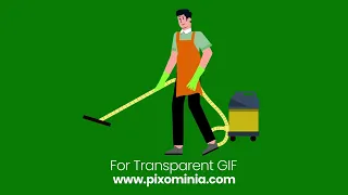 Cleaning Boy Animation Chroma Green Screen Animation Green Screen Transparent Gif