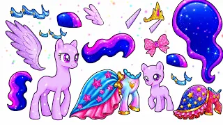 MLP PAPER DOLLS CRAFT-Paper Pony mane 6 Dress up