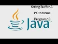 Java program for string buffer palindrome beginner friendly