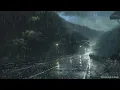 Within 5 minutes you will fall asleep in heavy rain, strong wind on a quiet road in the forest