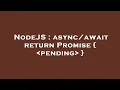 NodeJS return Promise pending