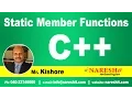 Static Member Functions C Tutorial Mr Kishore
