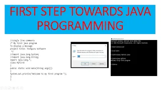 FIRST STEP TOWARDS JAVA PROGRAMMING