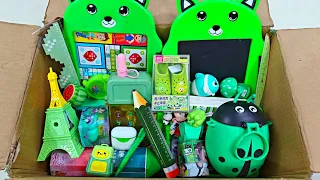 Satisfying Unboxing - Green Stationery Collection, Writing Board, Drawing Board, Cross Eraser, Toy