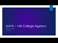 Math - 140 Lesson 7-6 Solve systems of linear equations w matrices