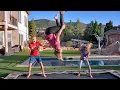 Teaching our mom to do a Back Flip She Can t say NO