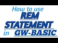 REM STATEMENT in GW-BASIC with Practical Example in GW-BASIC
