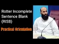 Rotter Incomplete Sentence Blank RISB Practical Orientation