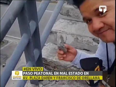 Paso peatonal en mal estado en av. Plaza Dañín y Francisco de Orellana