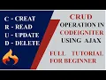 CRUD Operation in Codeigniter using Ajax
