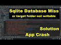 Missing db file or zip gz archive in assets or target folder not writable