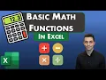 Excel Tips - Basic Math Functions Add Subtract Multiply Divide Bonus Tips Included