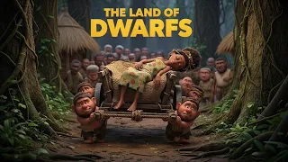 the land of dwarfs she finds herself in the midst of dwarfs making her a giant in their midst