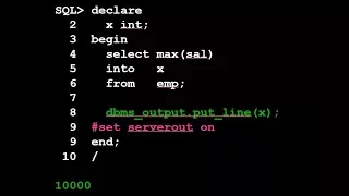 The SQL Plus hash command