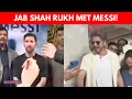 Lagu Shah Rukh Khan Meets Messi With His Son AbRam, Unveils His 70-Foot Tall Statue, Video Goes Viral