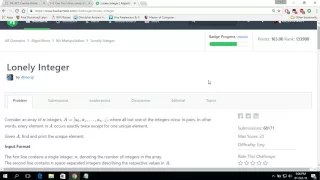 Lonely Integer Algorithms Hackerrank des