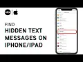 How to Find Hidden Text Messages on iPhone or iPad 2025