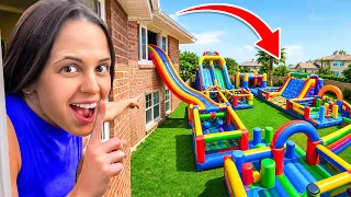 CONSTRUI UN PARQUE INFLABLE EN MI CASA!!