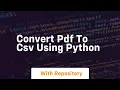 convert pdf to csv using python