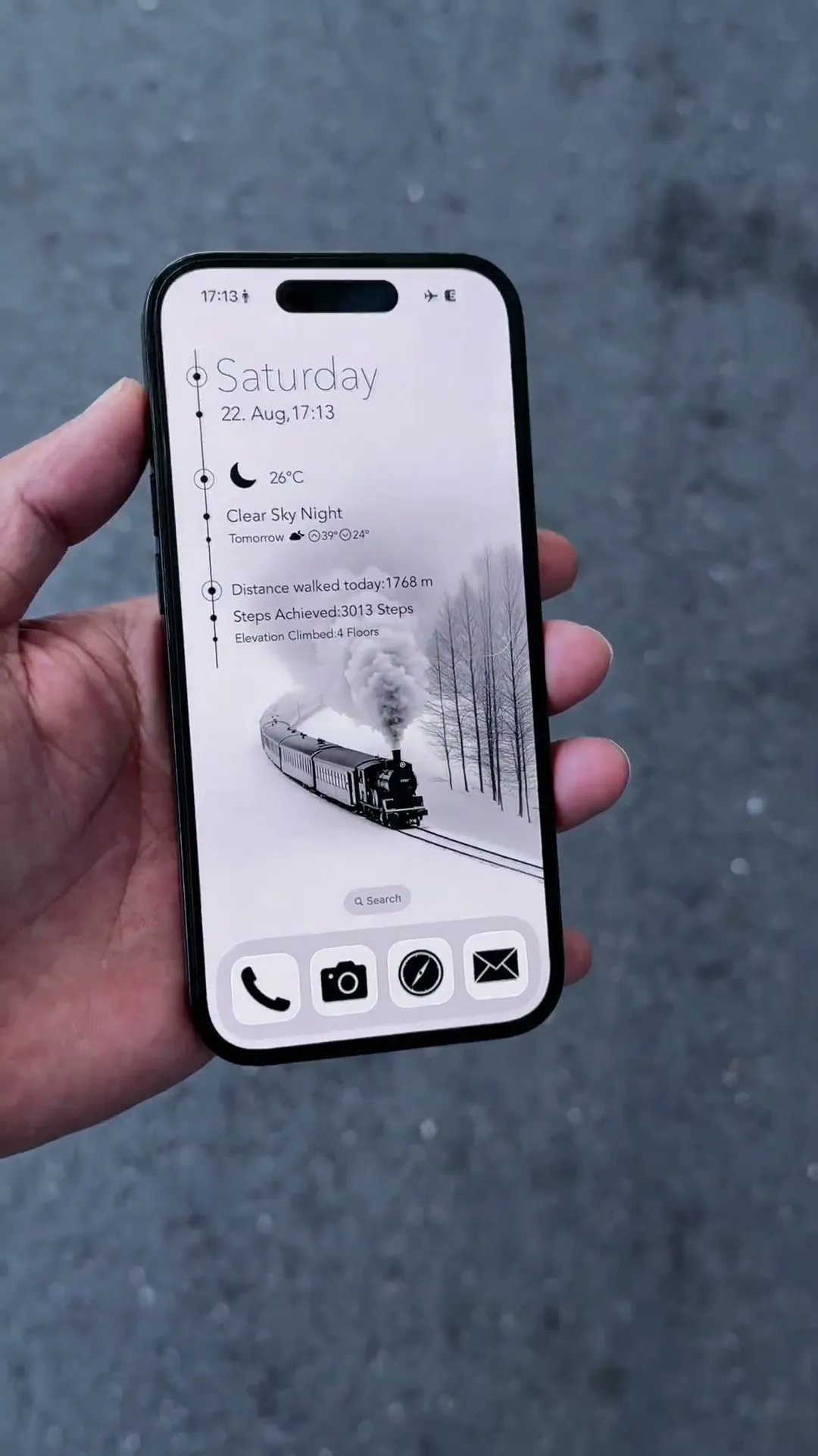 Steam Train Winter iPhone Wallpaper Setup Preview