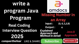 Real Java Coding Interview Question Java 8 Missing Number in an Array Coding Challenge
