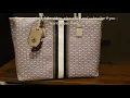 Tory Burch Gemini Link Canvas Top-Zip Tote Color Gray Heron Gemini Link