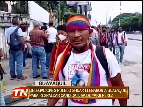 Delegaciones pueblo Shuar llegaron a Guayaquil para respaldar candidatura de Yaku Pérez