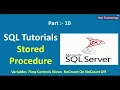 SQL Variables Sql Flow Controls Sql Views NoCount On NoCount Off Stored Procedure In Hindi