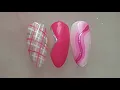 Pink white and silver nails tutorial