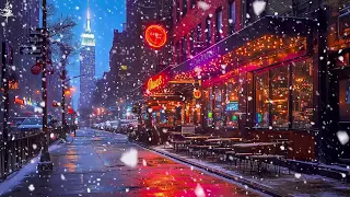 Cozy Winter New York Cafe Ambience with Soothing Jazz Instrumental Music❄️ Smooth Chill Jazz Music