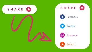 Social Media Share Button in HTML CSS and Javascript Social Media Share UI Design