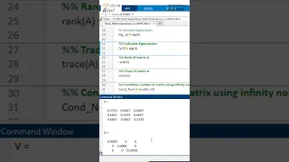 Perform basic matrix operations in MATLAB