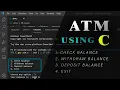 Atm project Basic C project for beginners ATM using C c programming language easy project