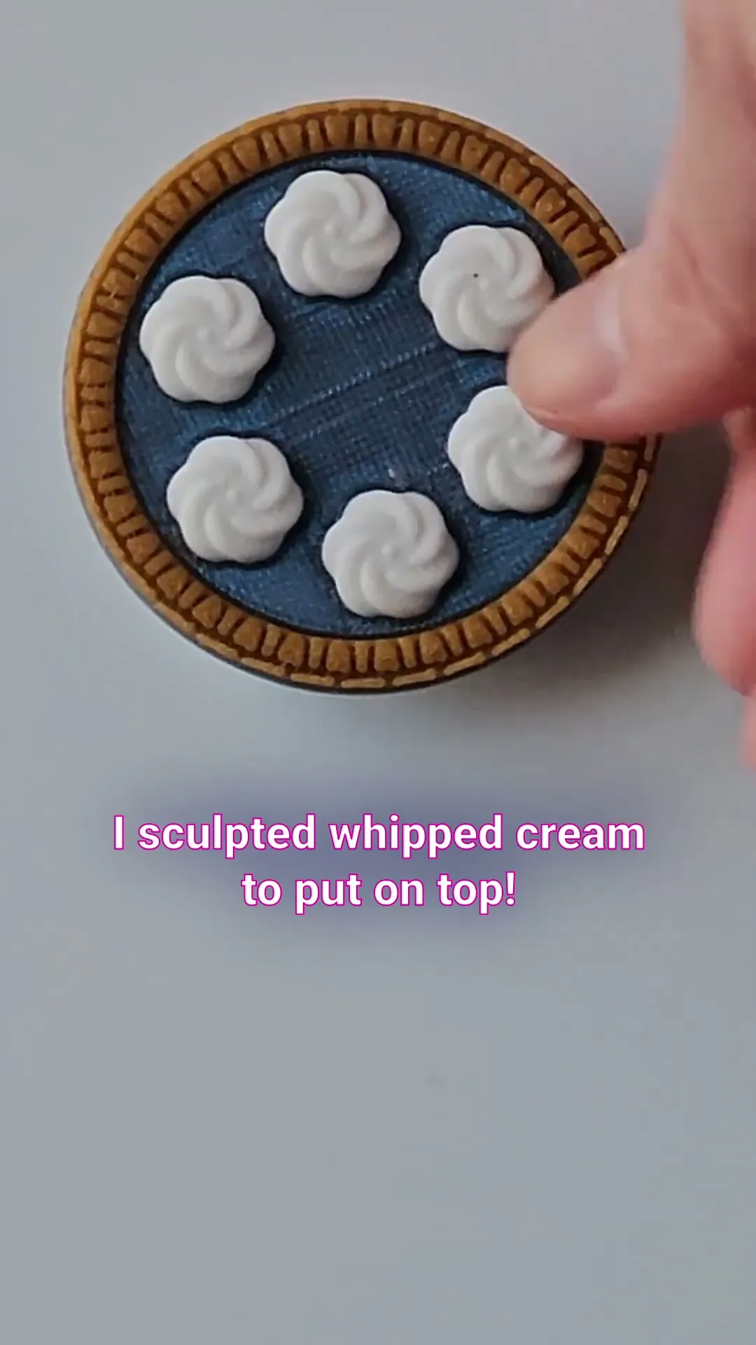 March Magnets - Day 8 #marchmagnets | Pie with pi symbol crust and whipped cream topping