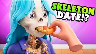 Feeding Pizza To My SKELETON Date Went HORRIBLY (My Perfect Date VR)