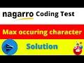 Max Occuring Character Nagarro Coding Questions with Solutions