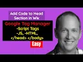 Add Script Tag to Head Section in Wix like Google Tag Manager - Add JS Script Tag HTML