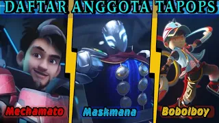 daftar anggota tapops dari laksamana hingga staff lainnya