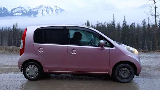 Real Mukbang Spicy Carbonara & Driving Across Canada In My New Pink Japanese Kei Car ASMR 먹방