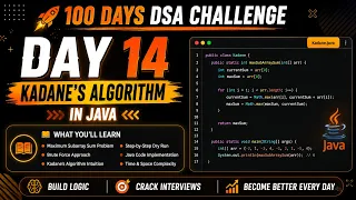 Day 14 Kadane s Algorithm in Java Maximum Subarray Sum 100 Days DSA Challenge