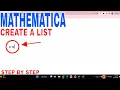 How To Create A List In Mathematica