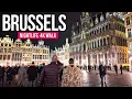 BRUSSELS, Belgium 🇧🇪 Nighttime Charm in Europe’s Capital | 4K Walking Tour