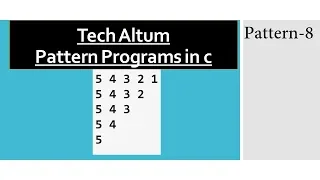 Pattern Programs in C Numeric Reverse Pattern Pattern 8