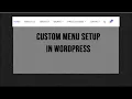 Basic WordPress Theme Development Setup - menu