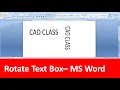 Rotate Text Box - MS Word